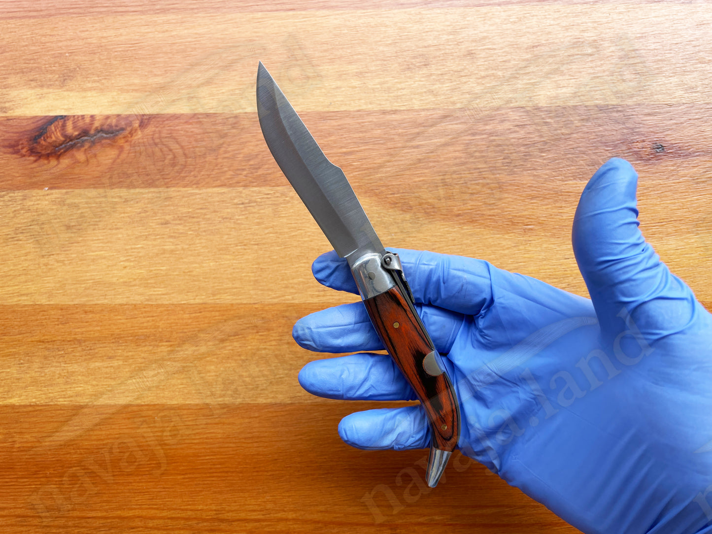 3.14” Blade Classic Spanish Navaja Albaceteña Teja Folding Knife Red Wood Scales