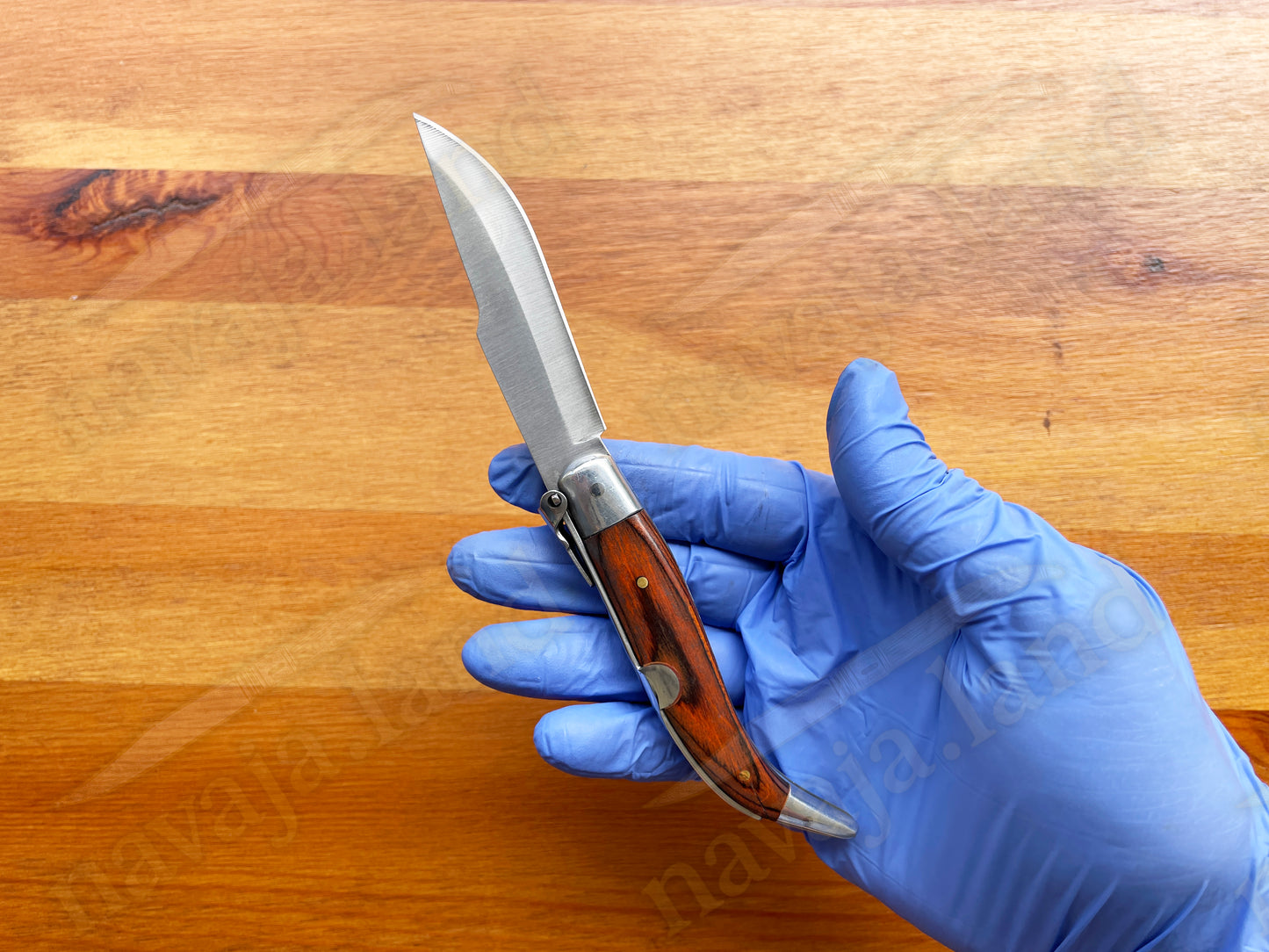 3.14” Blade Classic Spanish Navaja Albaceteña Teja Folding Knife Red Wood Scales