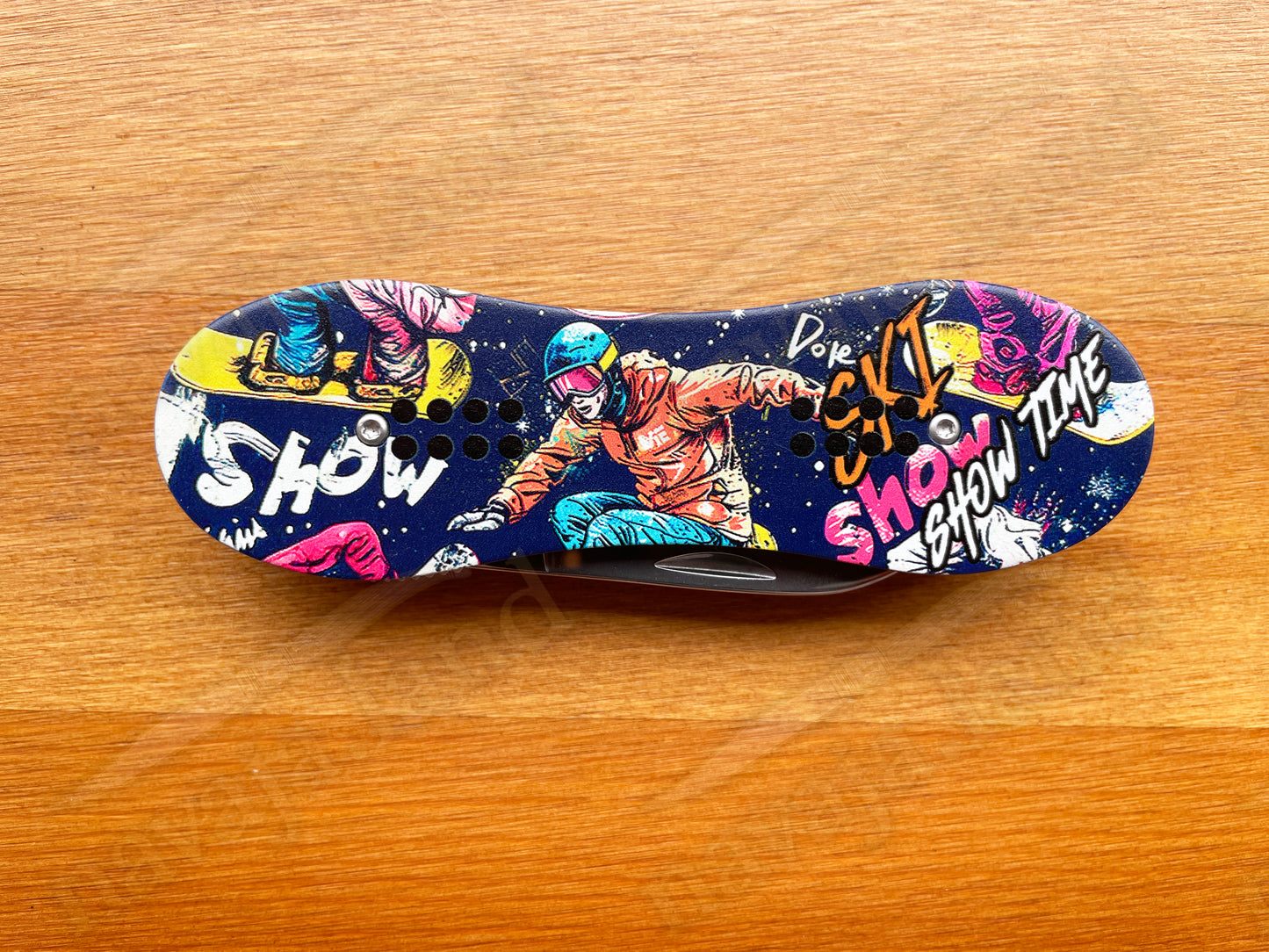 3.14” Snowboard Pocket Knife – Bottle Opener | Liner Lock | Aluminum Handle