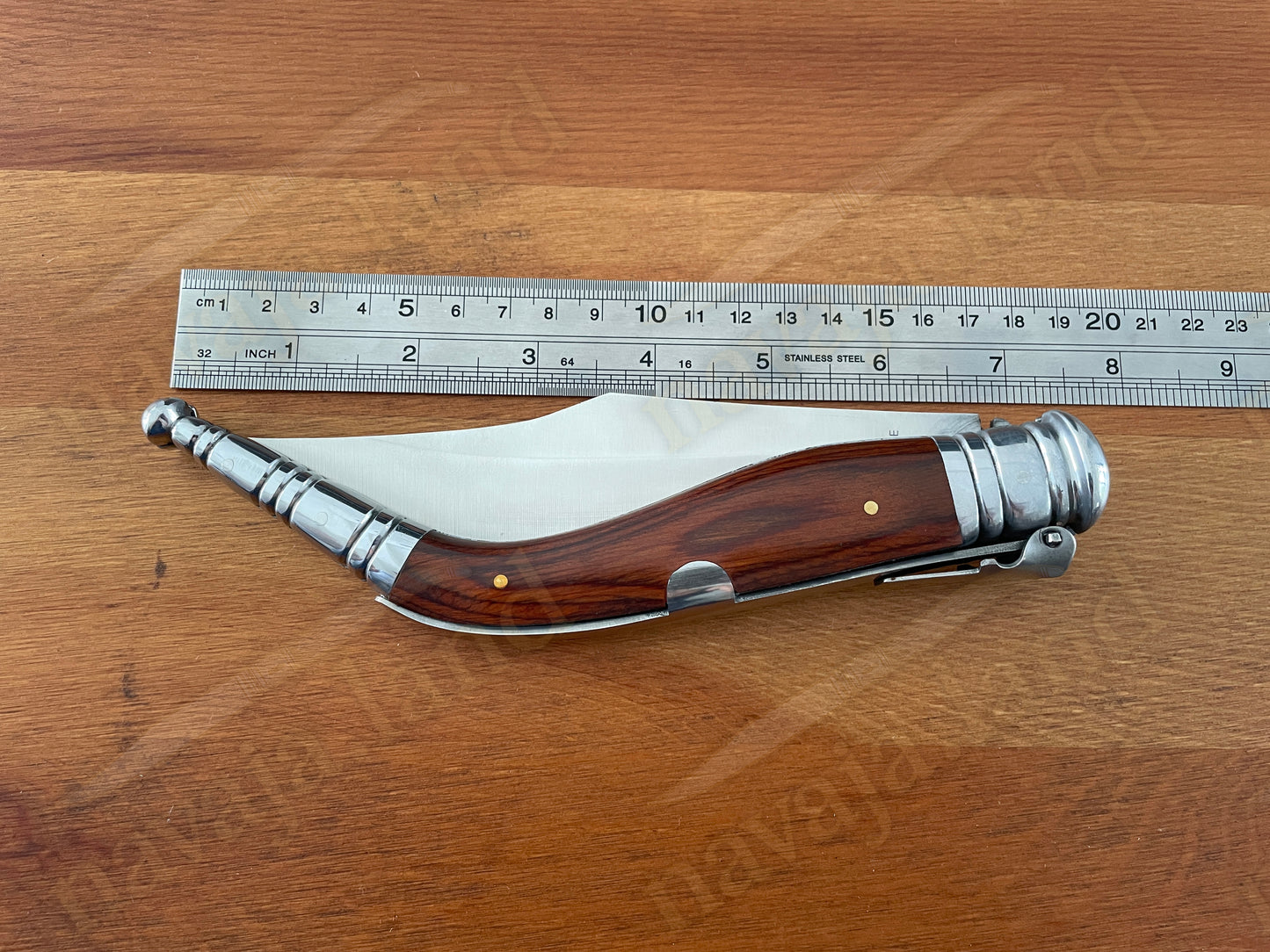 🔥 5.5" Sevillian (Sevillana) Style Classic Spanish Navaja Folding Knife – Red Wood Handle | Ratchet Lock | Made in Spain