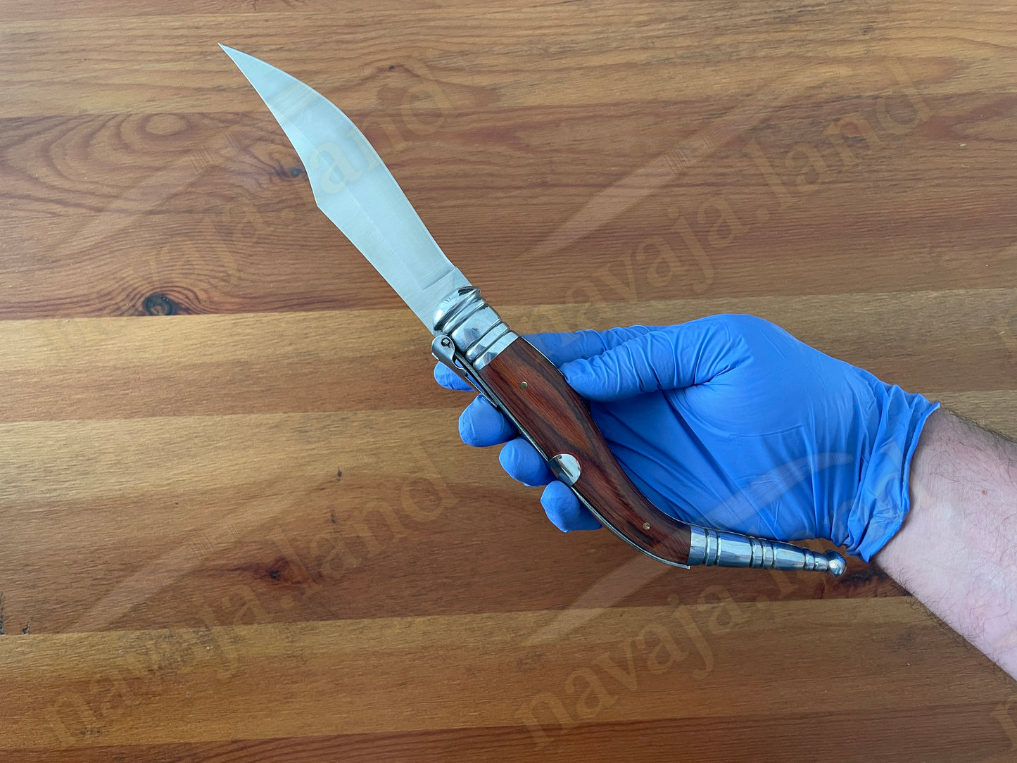 🔥 5.5" Sevillian (Sevillana) Style Classic Spanish Navaja Folding Knife – Red Wood Handle | Ratchet Lock | Made in Spain