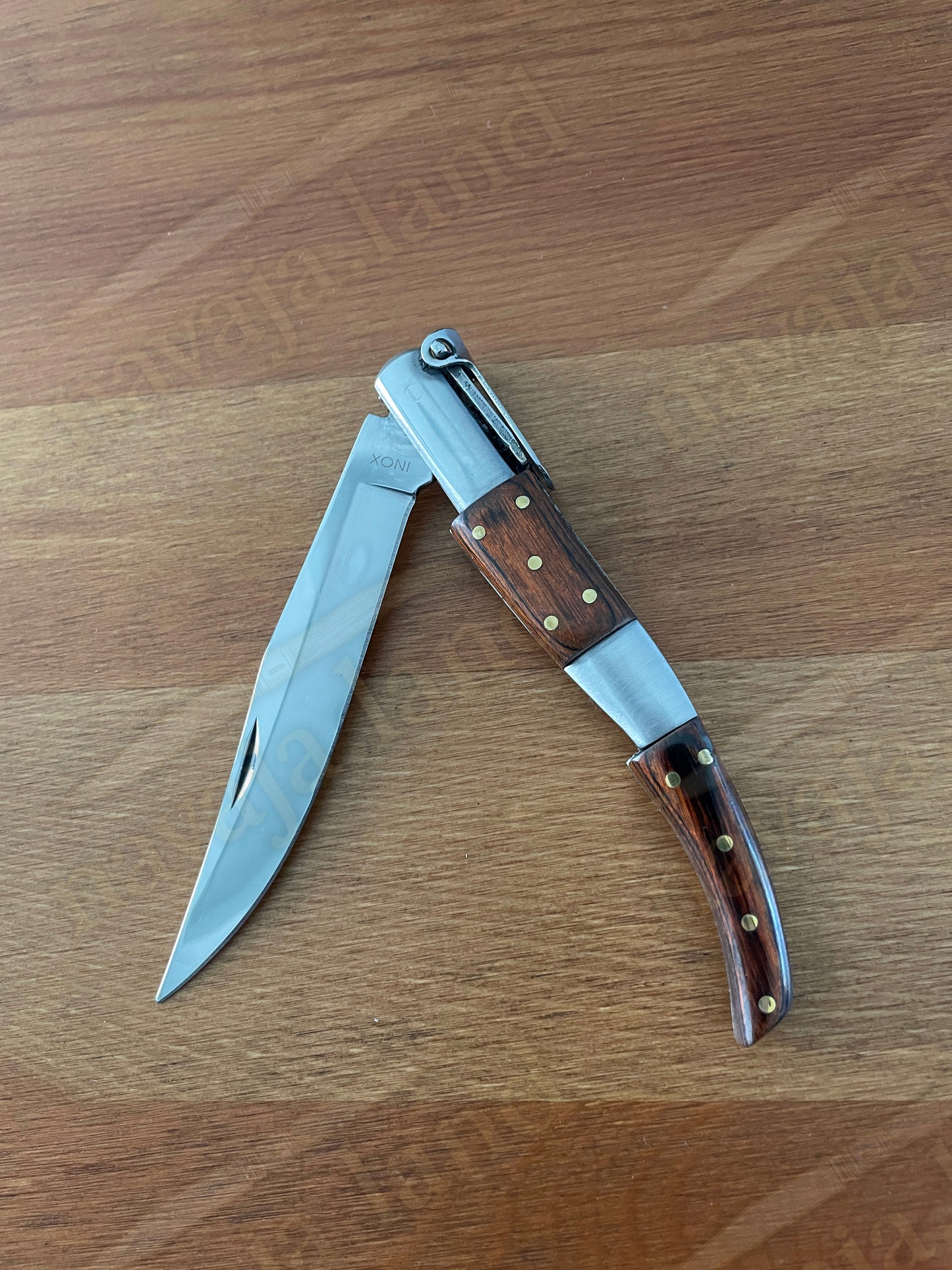 🔪4” Arabian Style Spanish Navaja – Red Wood & Steel Handle | Ratchet (Carraca) | Made in Spain
