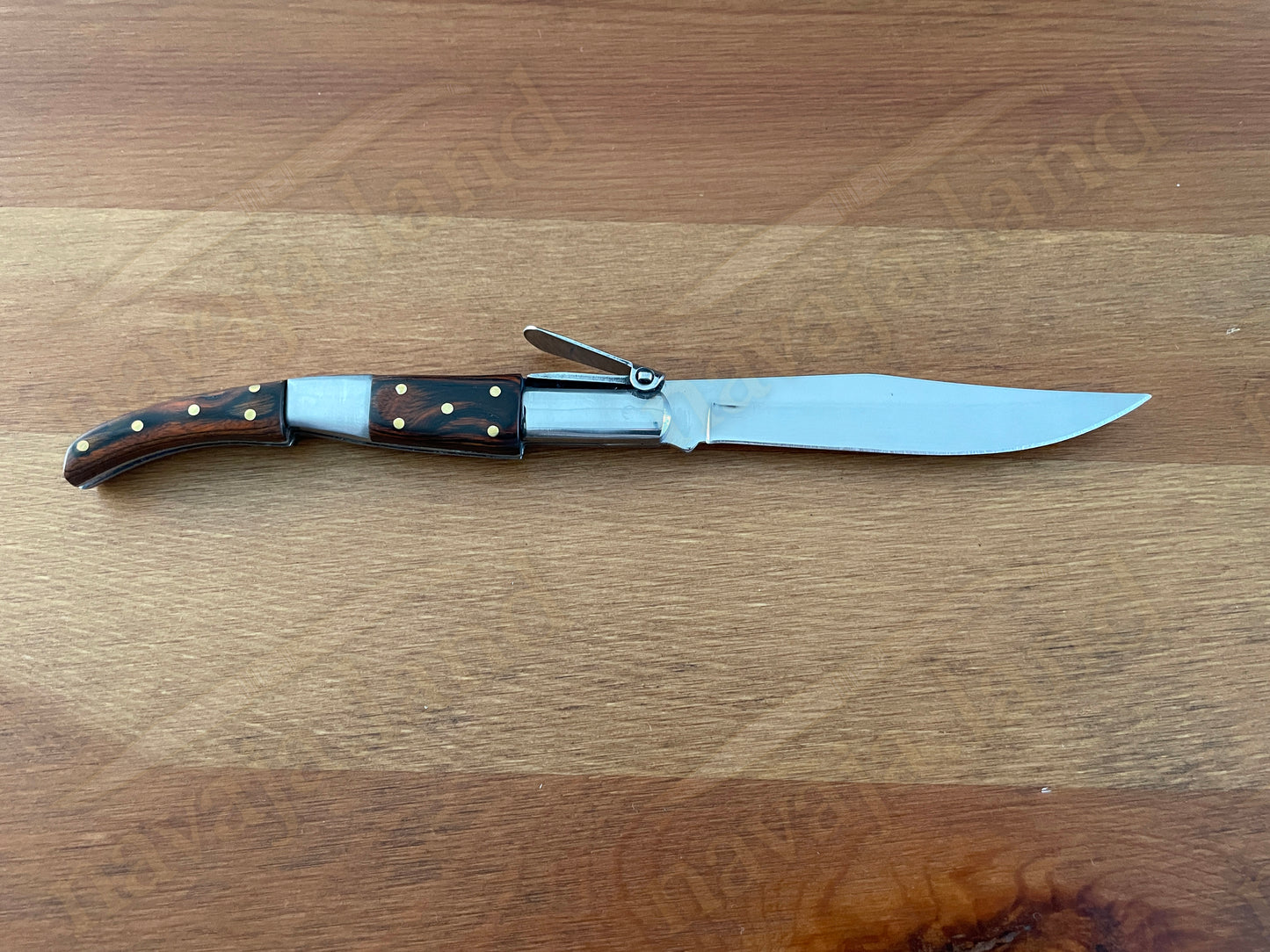 🔪4” Arabian Style Spanish Navaja – Red Wood & Steel Handle | Ratchet (Carraca) | Made in Spain