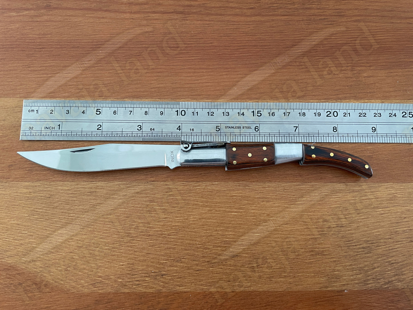 🔪4” Arabian Style Spanish Navaja – Red Wood & Steel Handle | Ratchet (Carraca) | Made in Spain