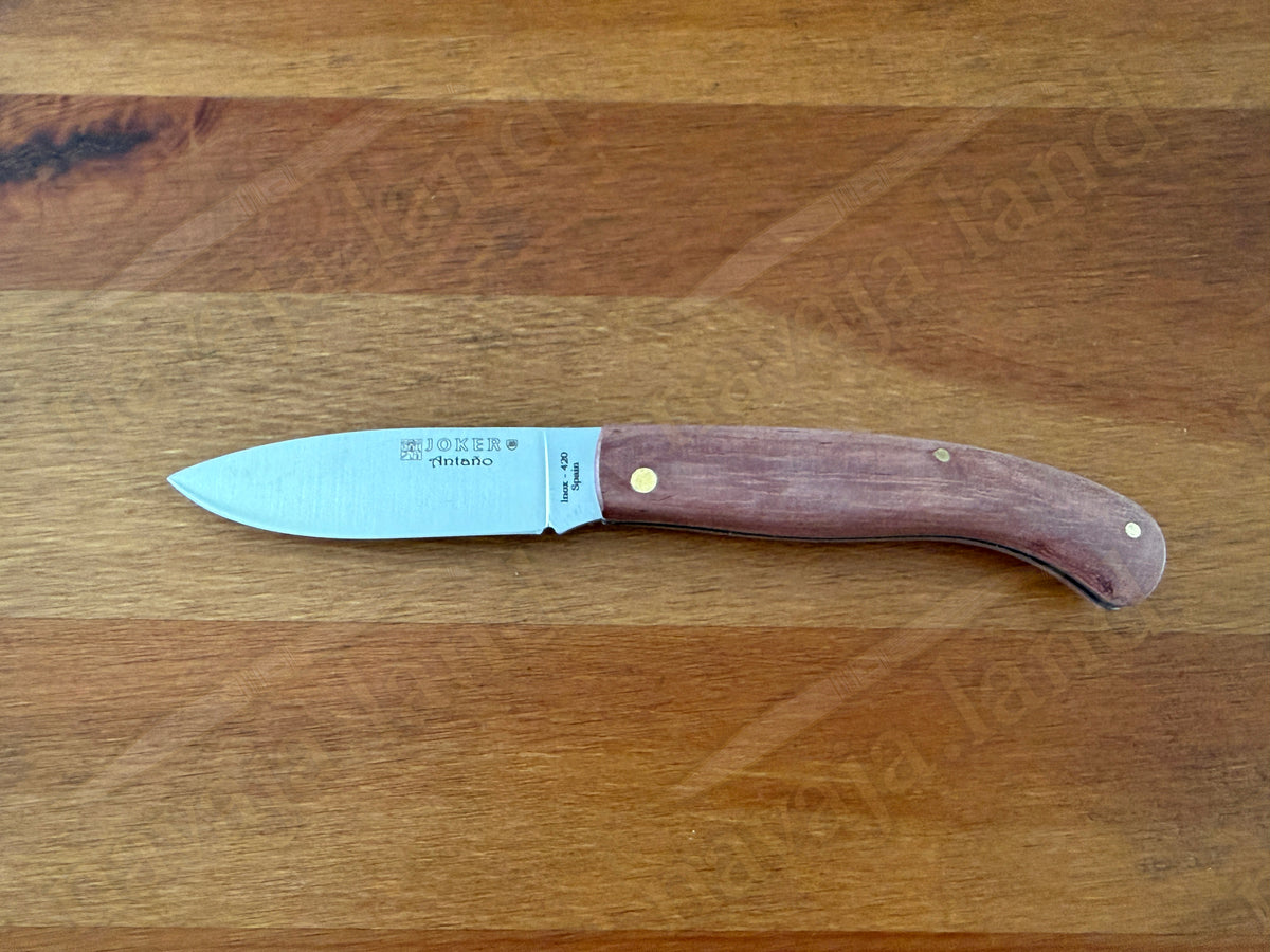 3.14” Joker Antaño Camping Folding Knife (Bubinga Wood Handle) Handmade in Spain