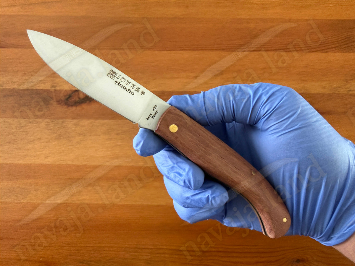 3.14” Joker Antaño Camping Folding Knife (Bubinga Wood Handle) Handmade in Spain