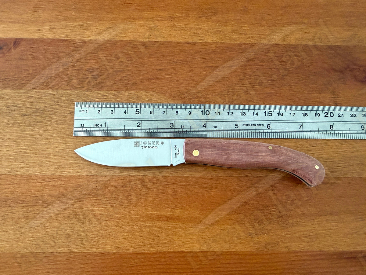 3.14” Joker Antaño Camping Folding Knife (Bubinga Wood Handle) Handmade in Spain