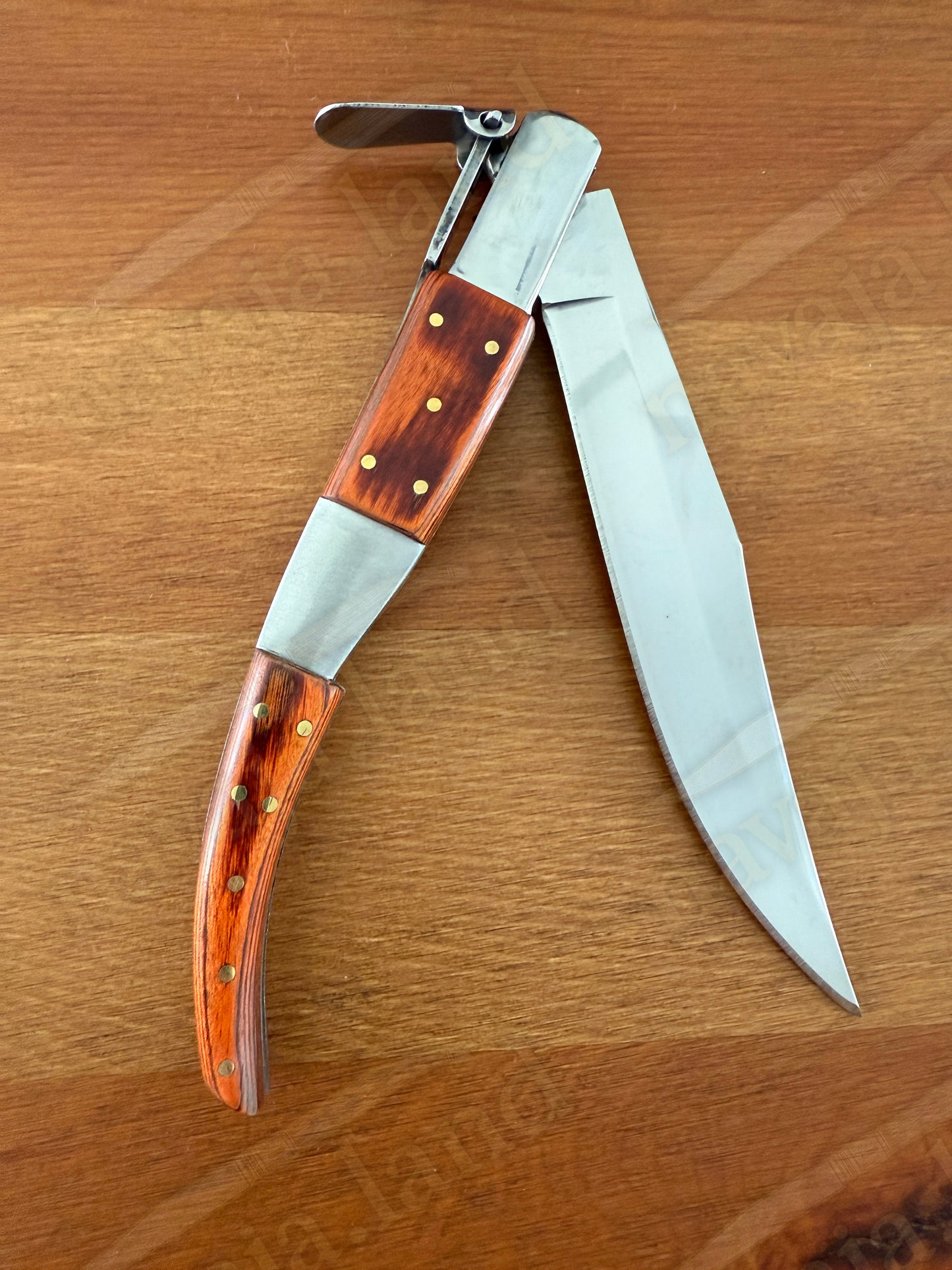 5.3" Arabian Style Classic Spanish Navaja Knife Red Wood Scales With a Ratchet
