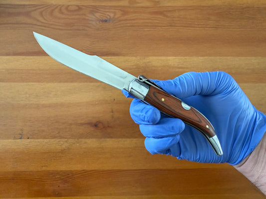 3.14” Spanish Navaja Teja Albacete Pocket Knife Red Wood Handmade - USA Seller