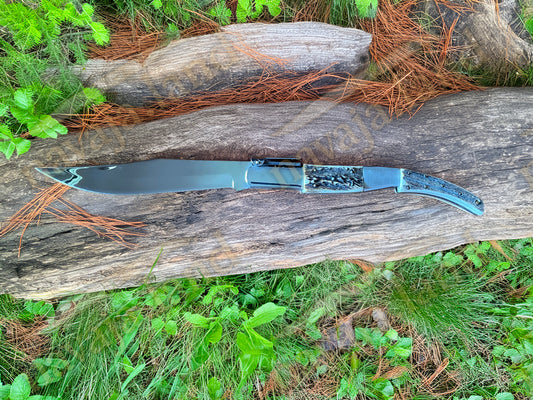 🦌 6.5" Arabian Style Classic Spanish Navaja Knife – Deer Antler | Ratchet Lock
