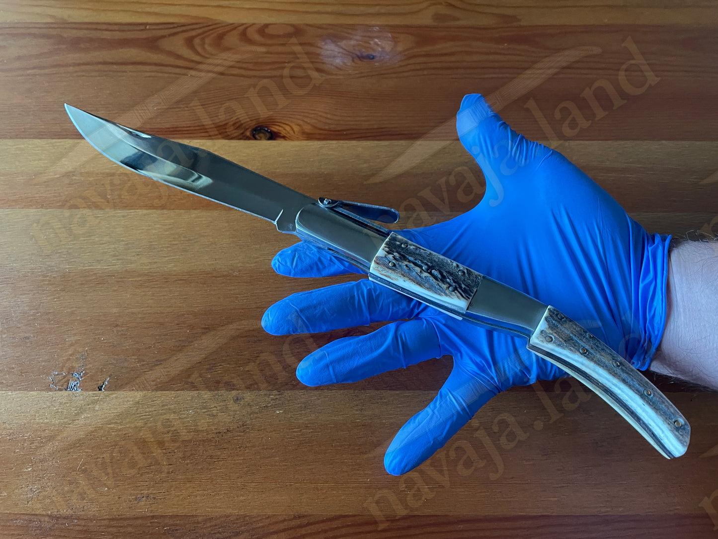 🦌 6.5" Arabian Style Classic Spanish Navaja Knife – Deer Antler | Ratchet Lock