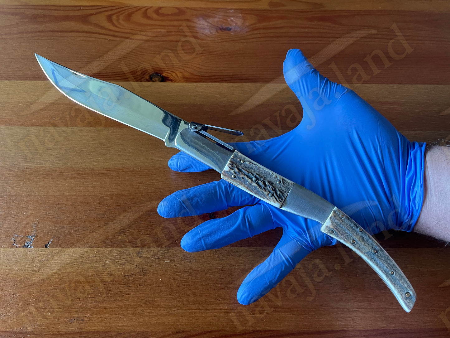 🦌 6.5" Arabian Style Classic Spanish Navaja Knife – Deer Antler | Ratchet Lock
