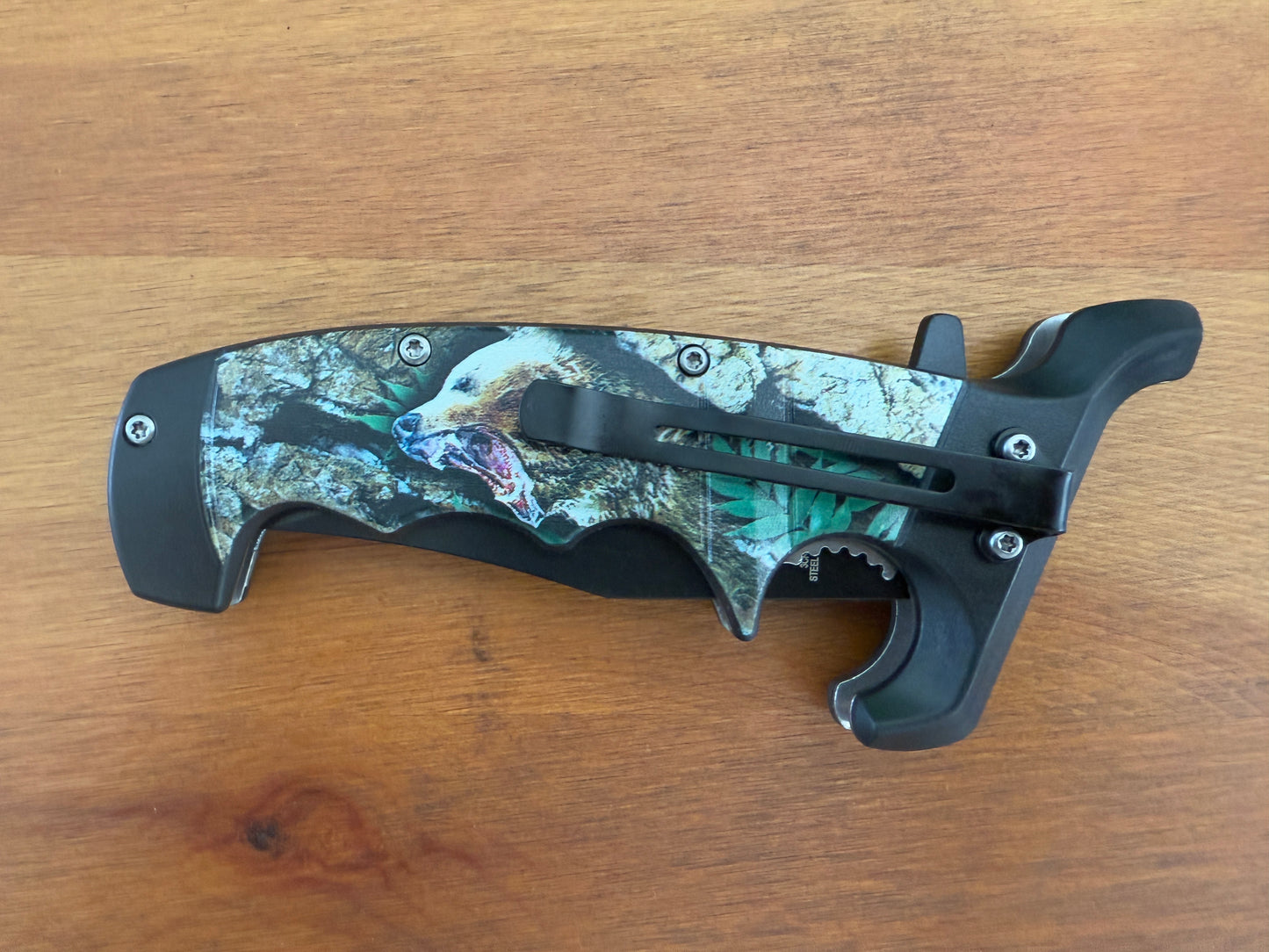 4" 3Cr13 Steel Clip Point Snake Eye Tactical Spring Assisted Folding Knife