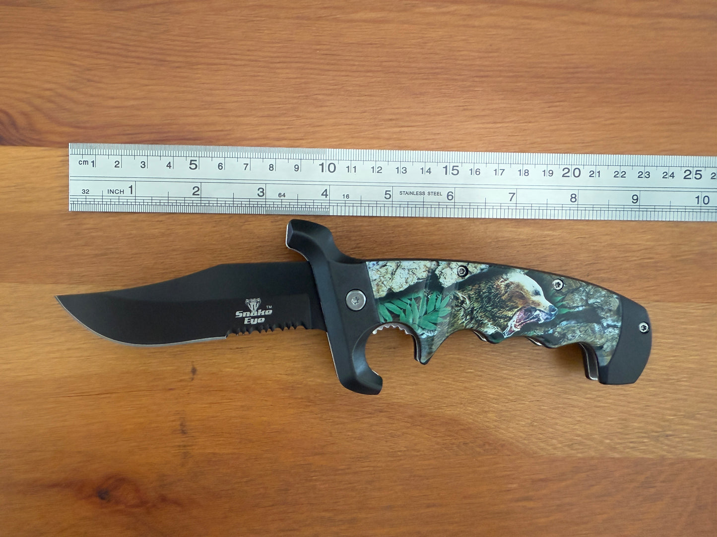 4" 3Cr13 Steel Clip Point Snake Eye Tactical Spring Assisted Folding Knife