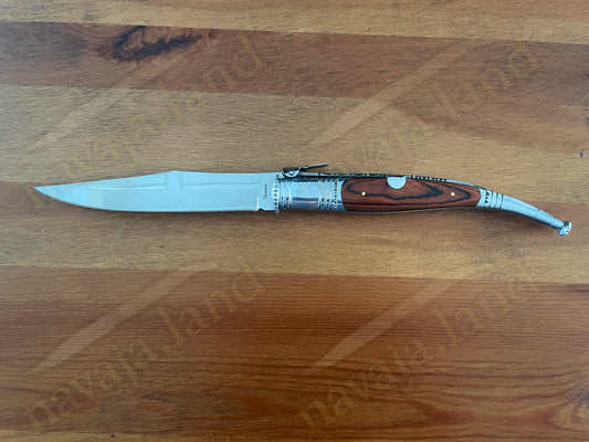 🔥 6” Spanish Classic Navaja Serrana Folding Knife – Red Wood Handle | Ratchet
