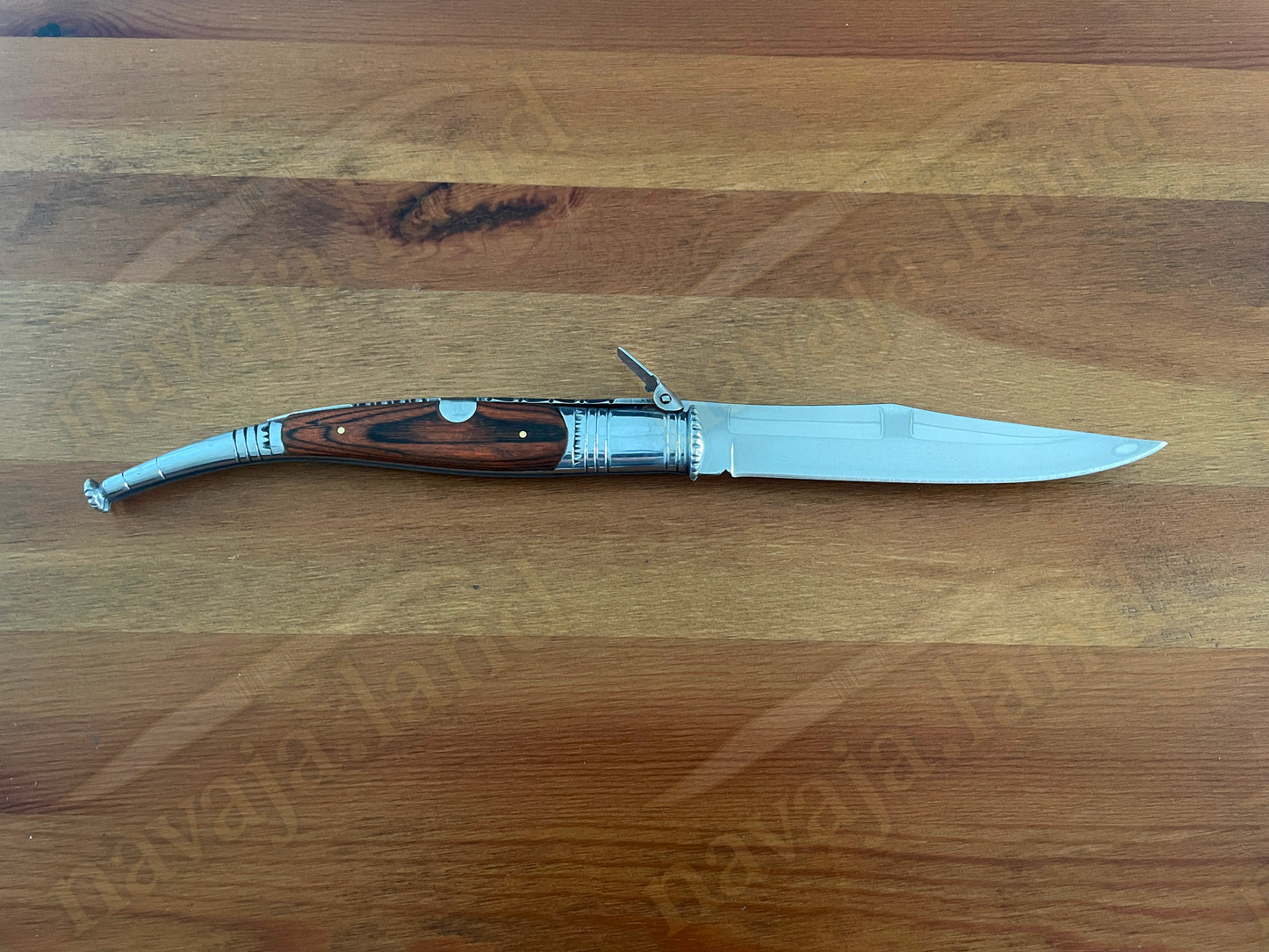 🔥 6” Spanish Classic Navaja Serrana Folding Knife – Red Wood Handle | Ratchet
