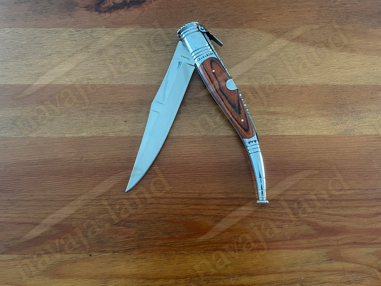 🔥 6” Spanish Classic Navaja Serrana Folding Knife – Red Wood Handle | Ratchet