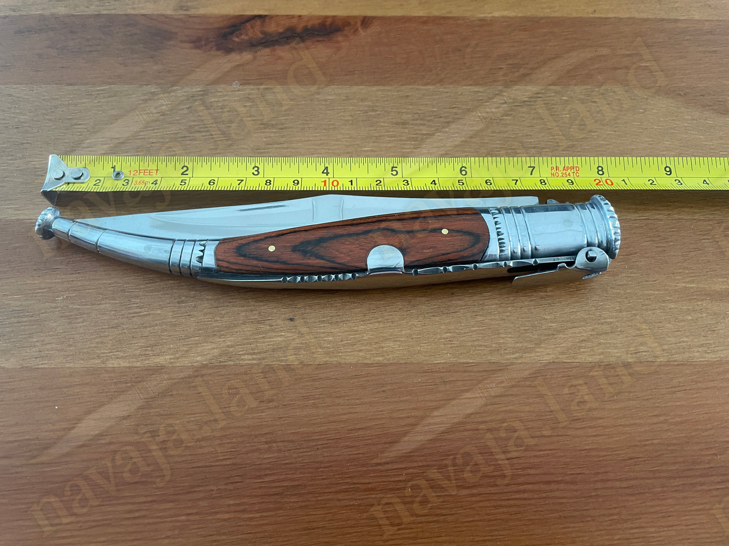 🔥 6” Spanish Classic Navaja Serrana Folding Knife – Red Wood Handle | Ratchet