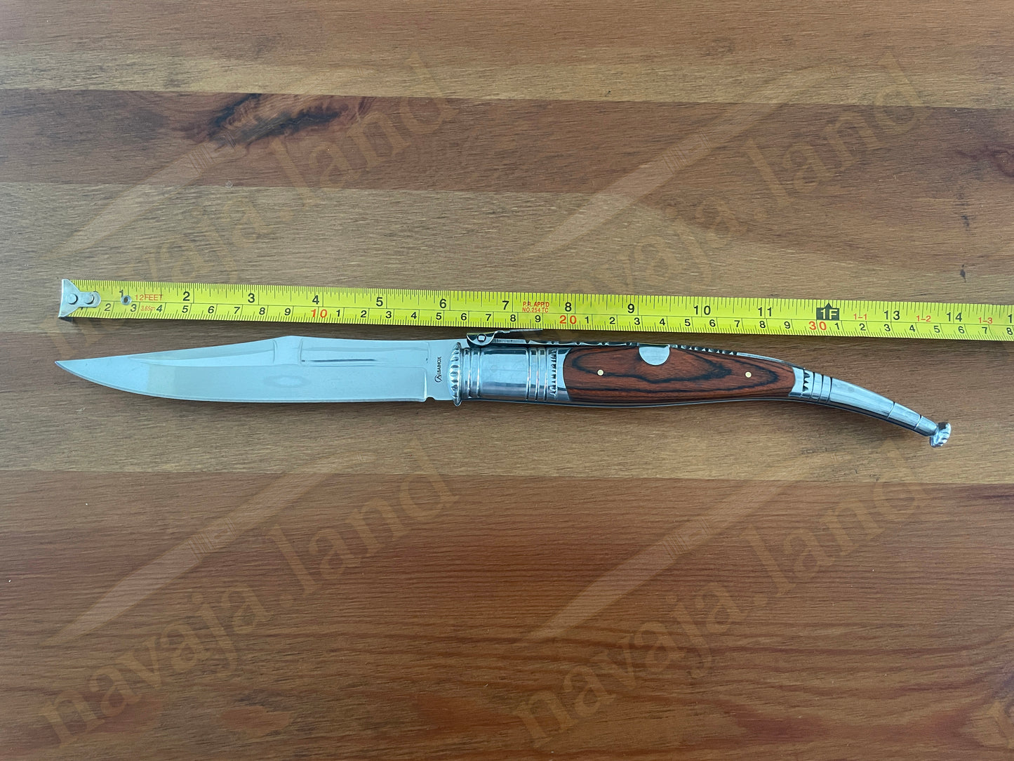 🔥 6” Spanish Classic Navaja Serrana Folding Knife – Red Wood Handle | Ratchet