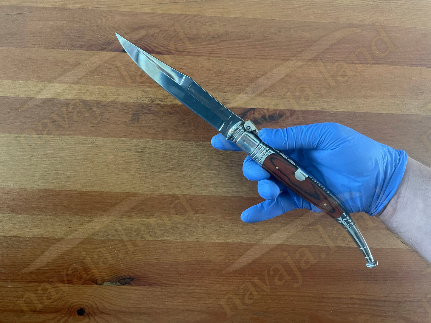 🔥 6” Spanish Classic Navaja Serrana Folding Knife – Red Wood Handle | Ratchet