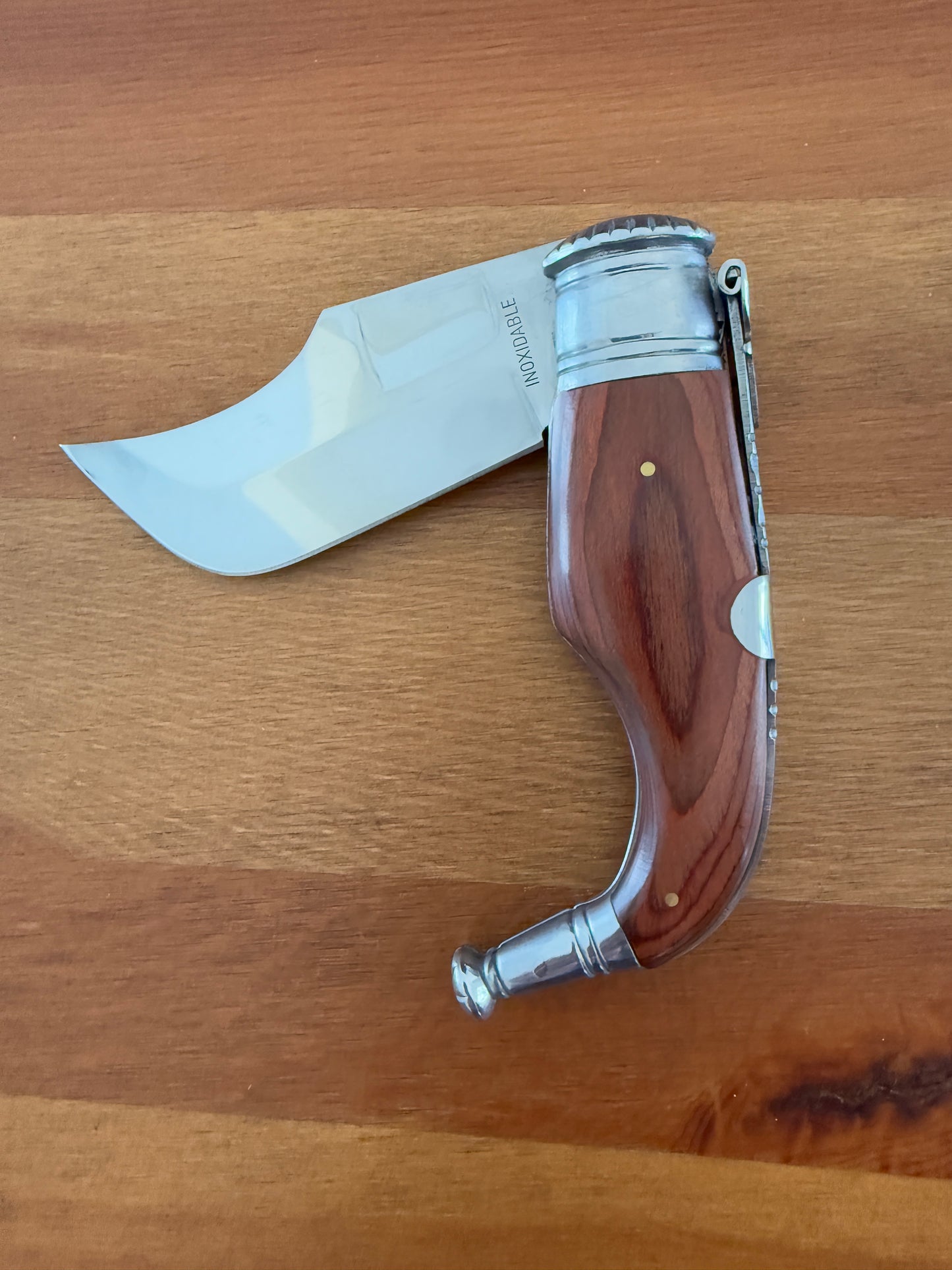3.5” Spanish navaja lengua vaca pocket knife wood handle handmade - USA seller