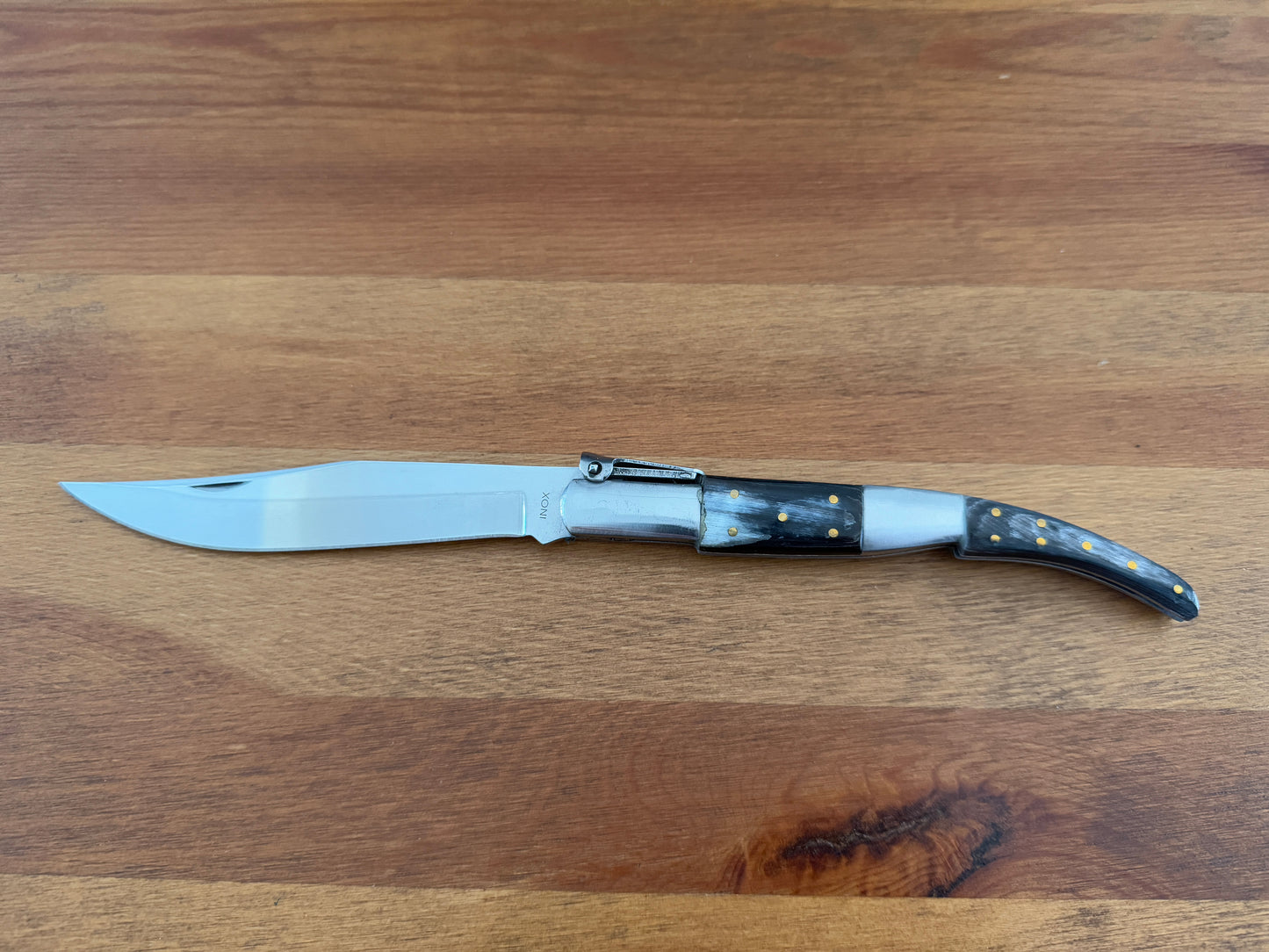 5.3" Arabian Style Navaja Folding Pocket Knife Bull Horn Scales With Ratchet