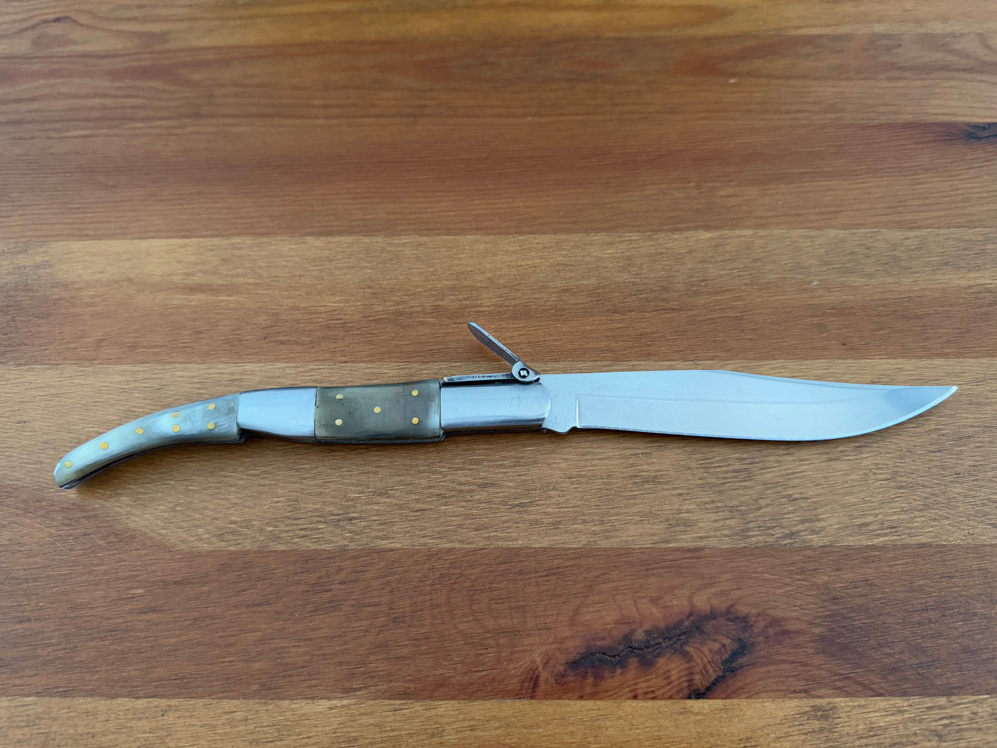 5.3" Arabian Style Navaja Folding Pocket Knife Bull Horn Scales With Ratchet