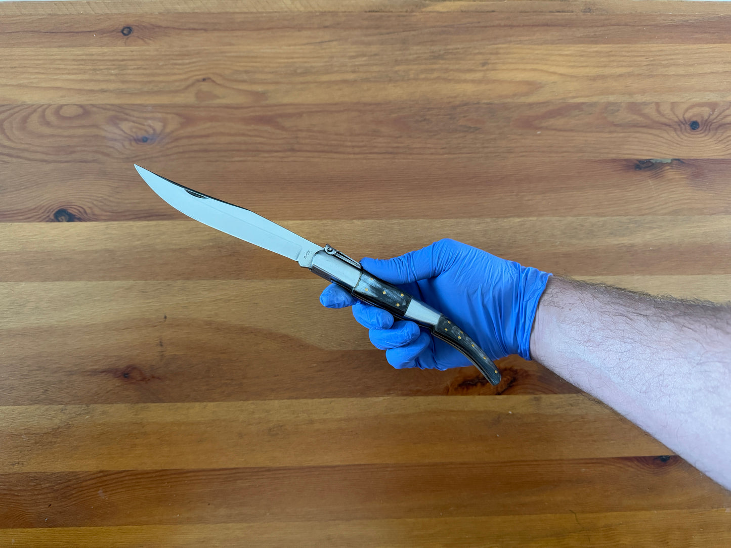 5.3" Arabian Style Navaja Folding Pocket Knife Bull Horn Scales With Ratchet