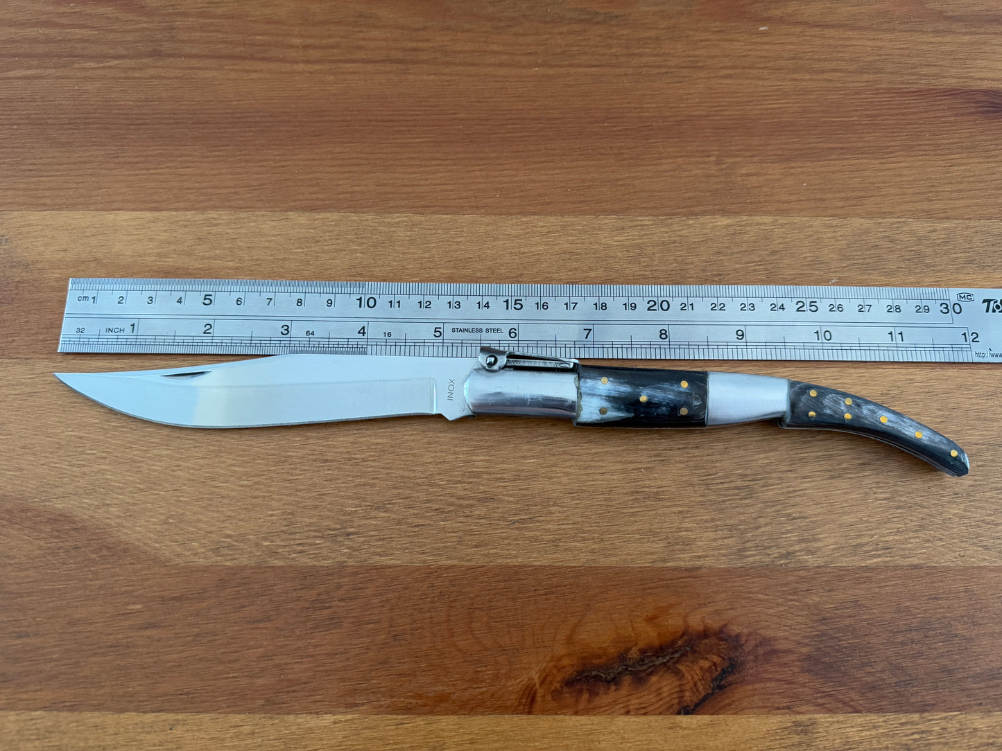 5.3" Arabian Style Navaja Folding Pocket Knife Bull Horn Scales With Ratchet