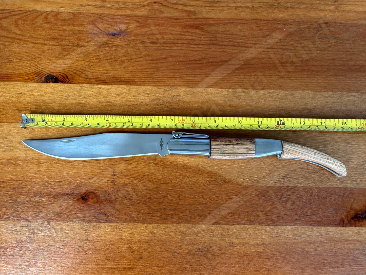 6.5” Arabian Style Ratchet Navaja Zebra Wood Handle | Mirror Finish Blade - Made in Spain