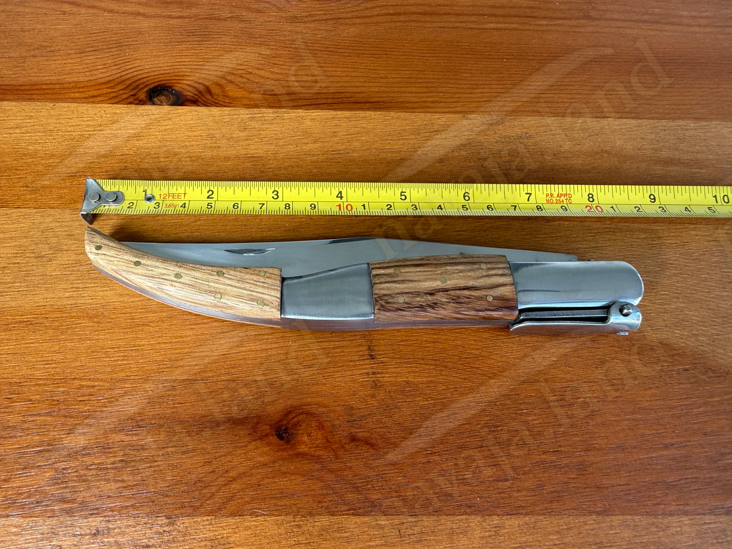 6.5” Arabian Style Ratchet Navaja Zebra Wood Handle | Mirror Finish Blade - Made in Spain