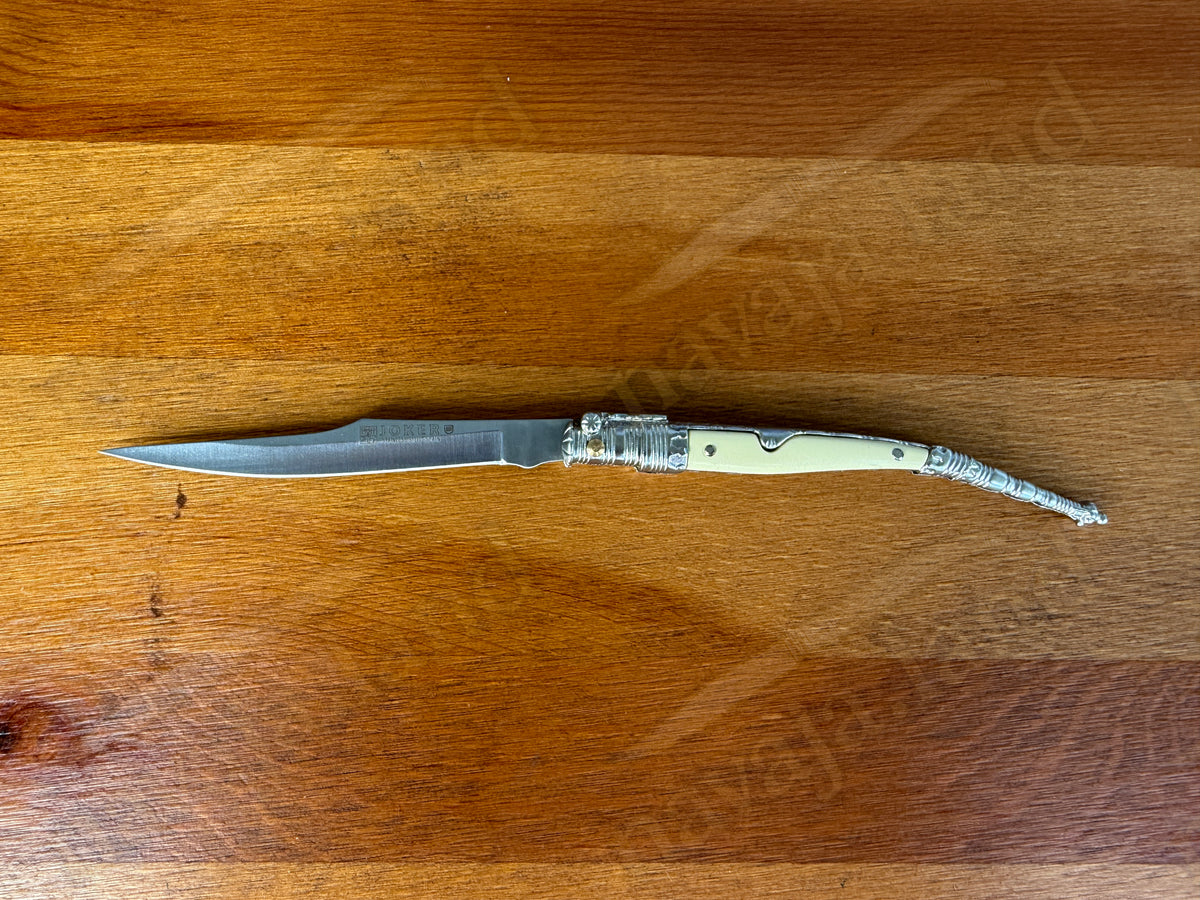 4.1” Albacete Navaja Joker Stiletto Knife Zamak Handle Handmade Slipjoint Spain