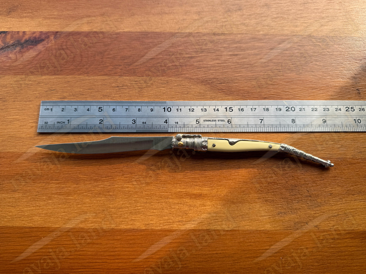 4.1” Albacete Navaja Joker Stiletto Knife Zamak Handle Handmade Slipjoint Spain