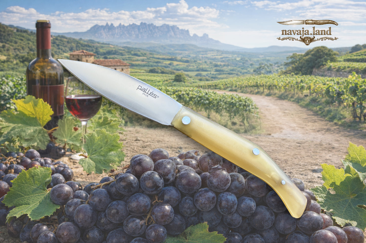 3.54" Pallés Inox Navaja Pocket Knife Stainless Steel Blade ABS Handle Slipjoint