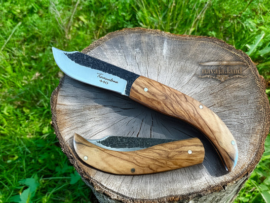 2.5" Tramuntana Navaja Folding Pocket Knife 440 Steel Olive Wood Handle - Spain
