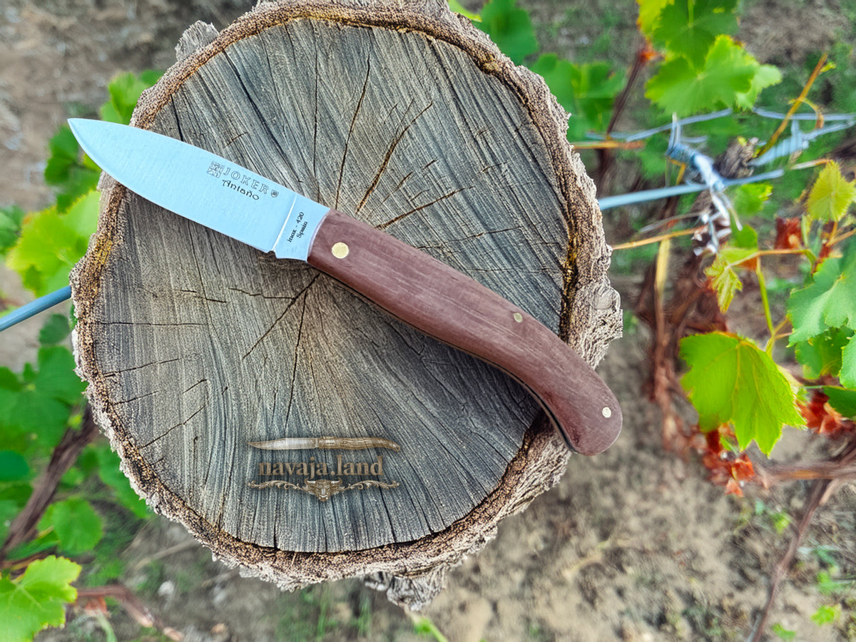 3.14” Joker Antaño Camping Folding Knife (Bubinga Wood Handle) Handmade in Spain