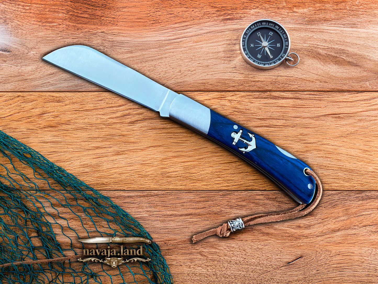 3.15" Beak Marin Najava Pocket Knife Sailor / Marinera Blue Stamina Handle