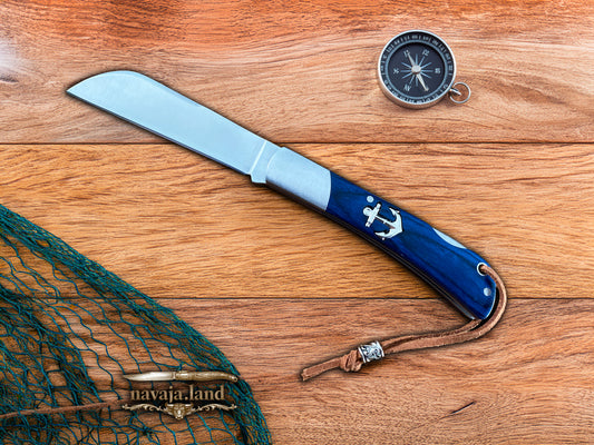 3.15" Beak Marin Najava Pocket Knife Sailor / Marinera Blue Stamina Handle