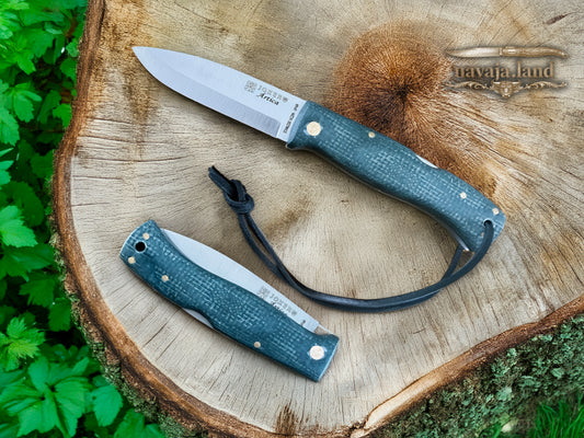3.2” Joker Artica Bushcraft Folding Knife (Green Jute Micarta Handle) From Spain