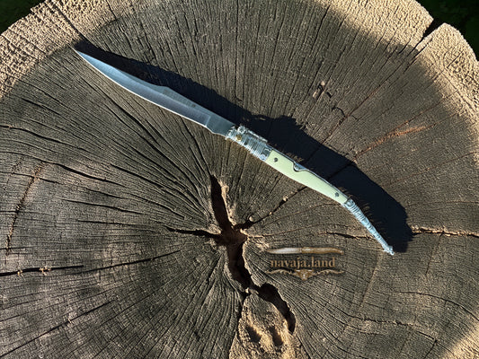 4.1” Albacete Navaja Joker Stiletto Knife Zamak Handle Handmade Slipjoint Spain