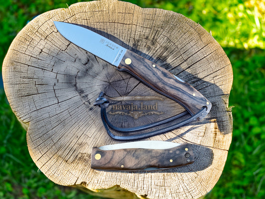 3.15” Joker Artica Bushcraft Folding Knife (Walnut Wood Handle) Handmade - Spain