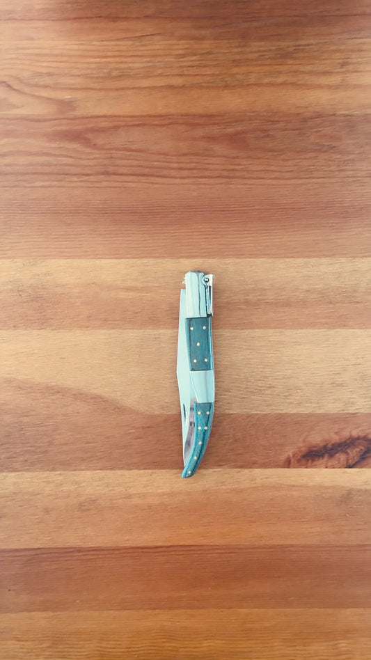 5.3" Arabian Style Navaja Folding Pocket Knife Blue Wood Scales Made in Spain