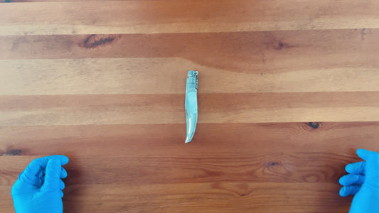 4.3" Arabian Style Navaja with Ratchet Pocket Knife Pearl Silk Model From Spain