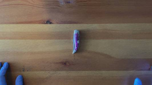 2.5” Spanish Navaja Teja Albacete Pocket Knife Purple Wood Scales - USA Seller