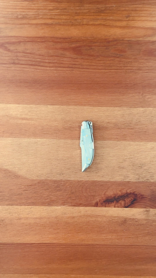 2.6" Steel Blade Spanish Navaja Teja Albacete Mother of Pearl Imitation Scales