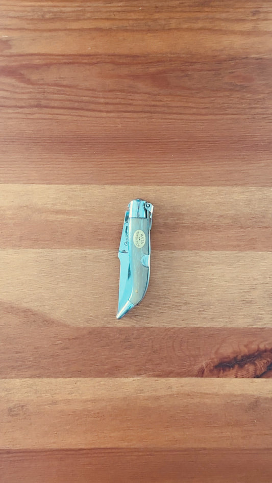 3.2" Spanish Navaja Teja Albacete Folding Pocket Knife Genuine Bull Horn Scales