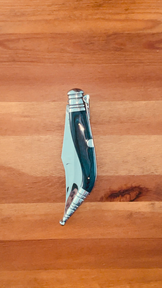6.5" Spanish Navaja Sevillana Pocket Knife Blue Stamina Scales with Ratchet